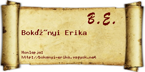 Bokányi Erika névjegykártya