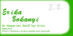 erika bokanyi business card